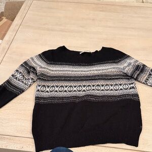 LOFT Black and White Patterned Sweater